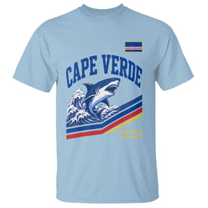 Cape Verde Blue Sharks Ocean Wave Graphic T Shirt Cabo Verde Pride Sports Fans TS02 Light Blue Print Your Wear