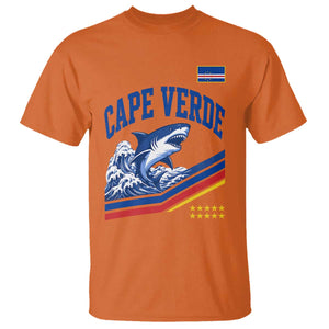 Cape Verde Blue Sharks Ocean Wave Graphic T Shirt Cabo Verde Pride Sports Fans TS02 Orange Print Your Wear
