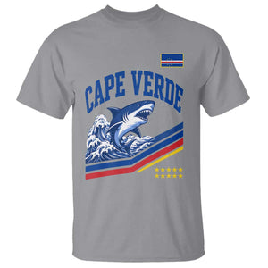 Cape Verde Blue Sharks Ocean Wave Graphic T Shirt Cabo Verde Pride Sports Fans TS02 Sport Gray Print Your Wear