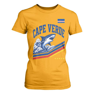 Cape Verde Blue Sharks Ocean Wave Graphic T Shirt For Women Cabo Verde Pride Sports Fans