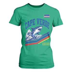 Cape Verde Blue Sharks Ocean Wave Graphic T Shirt For Women Cabo Verde Pride Sports Fans TS02 Irish Green Print Your Wear