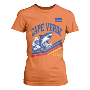 Cape Verde Blue Sharks Ocean Wave Graphic T Shirt For Women Cabo Verde Pride Sports Fans TS02 Orange Print Your Wear