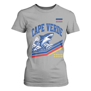 Cape Verde Blue Sharks Ocean Wave Graphic T Shirt For Women Cabo Verde Pride Sports Fans TS02 Sport Gray Print Your Wear