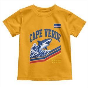 Cape Verde Blue Sharks Ocean Wave Graphic Toddler T Shirt Cabo Verde Pride Sports Fans TS02 Gold Print Your Wear