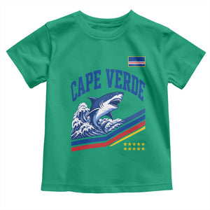 Cape Verde Blue Sharks Ocean Wave Graphic Toddler T Shirt Cabo Verde Pride Sports Fans TS02 Irish Green Print Your Wear