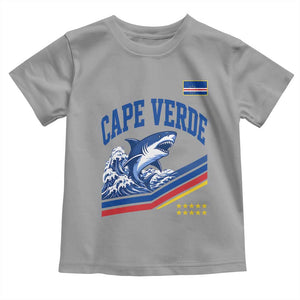 Cape Verde Blue Sharks Ocean Wave Graphic Toddler T Shirt Cabo Verde Pride Sports Fans TS02 Sport Gray Print Your Wear