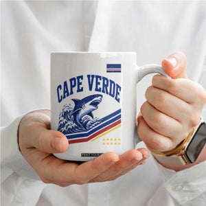 Cape Verde Blue Sharks Ocean Wave Graphic Coffee Mug Cabo Verde Pride Sports Fans TS02 Print Your Wear