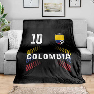 Colombia Soccer Sports Graphic Number 10 Jersey Style Throw Blanket Proud Colombian Football Fans Game Day Pride TS02 Print Your Wear