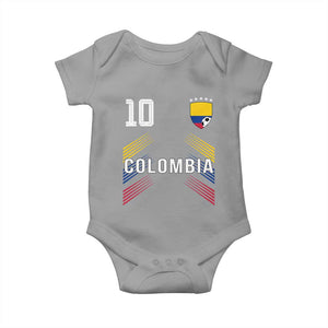 Colombia Soccer Sports Graphic Number 10 Jersey Style Baby Onesie Proud Colombian Football Fans Game Day Pride TS02 Sport Gray Print Your Wear