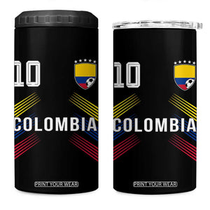 Colombia Soccer Sports Graphic Number 10 Jersey Style 4 in 1 Can Cooler Tumbler Proud Colombian Football Fans Game Day Pride TS02 One Size: 16 oz Black Print Your Wear