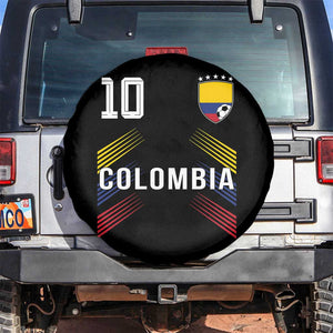 Colombia Soccer Sports Graphic Number 10 Jersey Style Spare Tire Cover Proud Colombian Football Fans Game Day Pride TS02 No hole Black Print Your Wear
