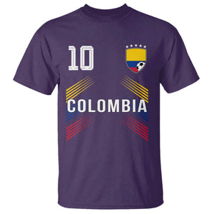 Colombia Soccer Sports Graphic Number 10 Jersey Style T Shirt Proud Colombian Football Fans Game Day Pride TS02 Purple Print Your Wear