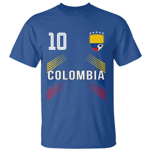 Colombia Soccer Sports Graphic Number 10 Jersey Style T Shirt Proud Colombian Football Fans Game Day Pride TS02 Royal Blue Print Your Wear