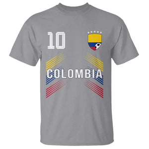 Colombia Soccer Sports Graphic Number 10 Jersey Style T Shirt Proud Colombian Football Fans Game Day Pride TS02 Sport Gray Print Your Wear