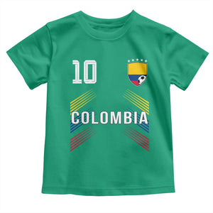 Colombia Soccer Sports Graphic Number 10 Jersey Style Toddler T Shirt Proud Colombian Football Fans Game Day Pride TS02 Irish Green Print Your Wear