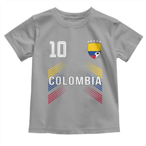 Colombia Soccer Sports Graphic Number 10 Jersey Style Toddler T Shirt Proud Colombian Football Fans Game Day Pride TS02 Sport Gray Print Your Wear