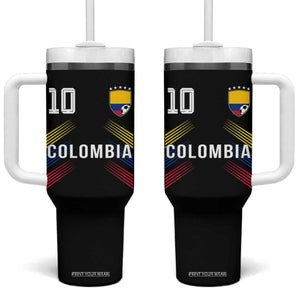 Colombia Soccer Sports Graphic Number 10 Jersey Style Tumbler With Handle Proud Colombian Football Fans Game Day Pride TS02 One Size: 40 oz Black Print Your Wear