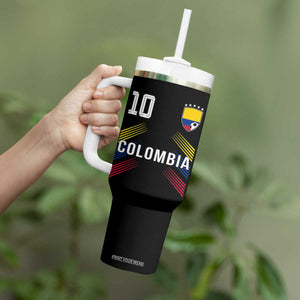 Colombia Soccer Sports Graphic Number 10 Jersey Style Tumbler With Handle Proud Colombian Football Fans Game Day Pride TS02 Print Your Wear