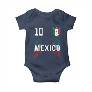Mexico Soccer Sports Graphic Number 10 Jersey Style Baby Onesie Proud Mexican Football Fans Game Day Pride TS02 Navy Print Your Wear