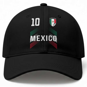 Mexico Soccer Sports Graphic Number 10 Jersey Style Baseball Cap Proud Mexican Football Fans Game Day Pride TS02 Print Your Wear