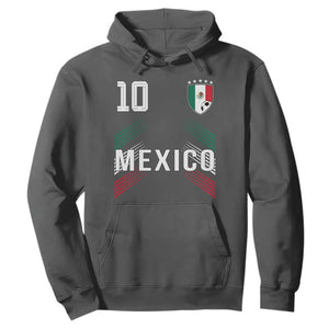 Mexico Soccer Sports Graphic Number 10 Jersey Style Hoodie Proud Mexican Football Fans Game Day Pride TS02 Dark Heather Print Your Wear