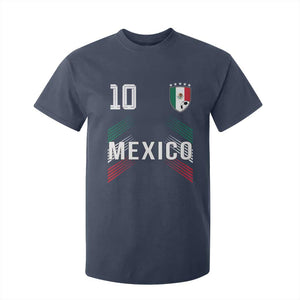 Mexico Soccer Sports Graphic Number 10 Jersey Style T Shirt For Kid Proud Mexican Football Fans Game Day Pride TS02 Navy Print Your Wear