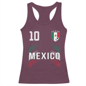 Mexico Soccer Sports Graphic Number 10 Jersey Style Racerback Tank Top Proud Mexican Football Fans Game Day Pride TS02 Maroon Print Your Wear