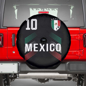 Mexico Soccer Sports Graphic Number 10 Jersey Style Spare Tire Cover Proud Mexican Football Fans Game Day Pride TS02 Black Print Your Wear