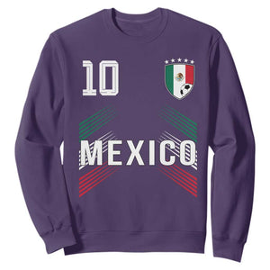 Mexico Soccer Sports Graphic Number 10 Jersey Style Sweatshirt Proud Mexican Football Fans Game Day Pride TS02 Purple Print Your Wear