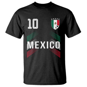 Mexico Soccer Sports Graphic Number 10 Jersey Style T Shirt Proud Mexican Football Fans Game Day Pride TS02 Black Print Your Wear