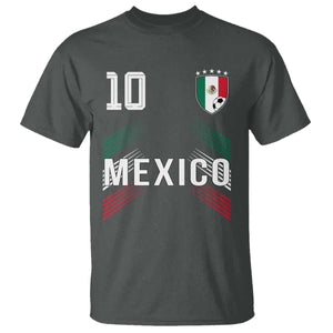 Mexico Soccer Sports Graphic Number 10 Jersey Style T Shirt Proud Mexican Football Fans Game Day Pride TS02 Dark Heather Print Your Wear