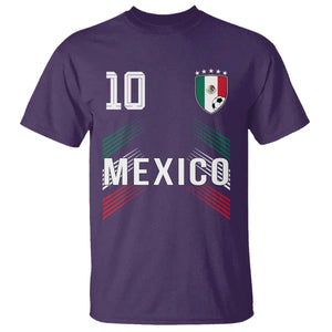 Mexico Soccer Sports Graphic Number 10 Jersey Style T Shirt Proud Mexican Football Fans Game Day Pride TS02 Purple Print Your Wear