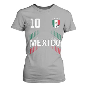 Mexico Soccer Sports Graphic Number 10 Jersey Style T Shirt For Women Proud Mexican Football Fans Game Day Pride TS02 Sport Gray Print Your Wear