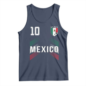 Mexico Soccer Sports Graphic Number 10 Jersey Style Tank Top Proud Mexican Football Fans Game Day Pride TS02 Navy Print Your Wear