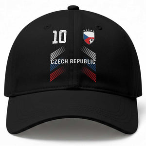 Czech Republic Soccer Sports Graphic Number 10 Jersey Style Baseball Cap Proud Czechia Football Fans Game Day Pride TS02 Print Your Wear
