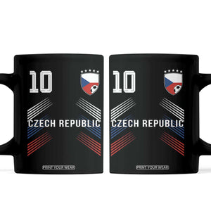 Czech Republic Soccer Sports Graphic Number 10 Jersey Style Coffee Mug Proud Czechia Football Fans Game Day Pride TS02 Black Print Your Wear