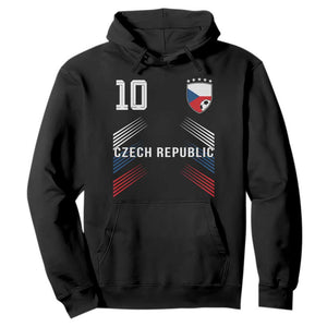 Czech Republic Soccer Sports Graphic Number 10 Jersey Style Hoodie Proud Czechia Football Fans Game Day Pride TS02 Black Print Your Wear