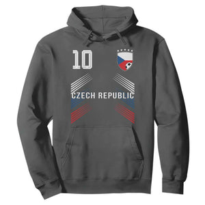 Czech Republic Soccer Sports Graphic Number 10 Jersey Style Hoodie Proud Czechia Football Fans Game Day Pride TS02 Dark Heather Print Your Wear