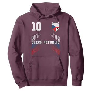 Czech Republic Soccer Sports Graphic Number 10 Jersey Style Hoodie Proud Czechia Football Fans Game Day Pride TS02 Maroon Print Your Wear