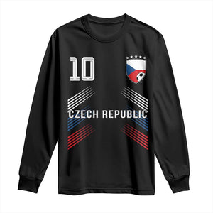 Czech Republic Soccer Sports Graphic Number 10 Jersey Style Long Sleeve Shirt Proud Czechia Football Fans Game Day Pride TS02 Black Print Your Wear