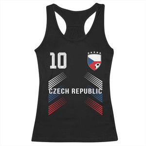 Czech Republic Soccer Sports Graphic Number 10 Jersey Style Racerback Tank Top Proud Czechia Football Fans Game Day Pride TS02 Black Print Your Wear
