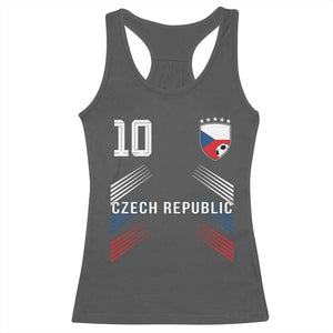 Czech Republic Soccer Sports Graphic Number 10 Jersey Style Racerback Tank Top Proud Czechia Football Fans Game Day Pride TS02 Dark Heather Print Your Wear