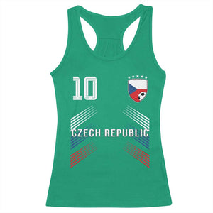 Czech Republic Soccer Sports Graphic Number 10 Jersey Style Racerback Tank Top Proud Czechia Football Fans Game Day Pride TS02 Irish Green Print Your Wear