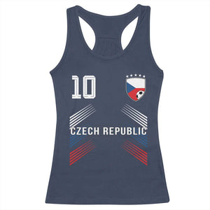 Czech Republic Soccer Sports Graphic Number 10 Jersey Style Racerback Tank Top Proud Czechia Football Fans Game Day Pride TS02 Navy Print Your Wear