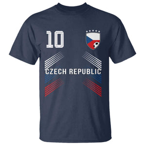 Czech Republic Soccer Sports Graphic Number 10 Jersey Style T Shirt Proud Czechia Football Fans Game Day Pride TS02 Navy Print Your Wear