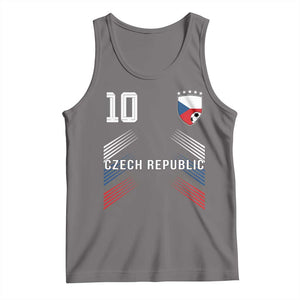 Czech Republic Soccer Sports Graphic Number 10 Jersey Style Tank Top Proud Czechia Football Fans Game Day Pride TS02 Deep Heather Print Your Wear