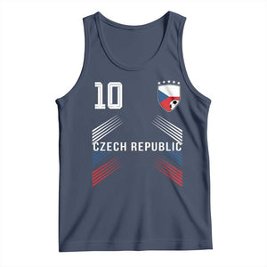 Czech Republic Soccer Sports Graphic Number 10 Jersey Style Tank Top Proud Czechia Football Fans Game Day Pride TS02 Navy Print Your Wear