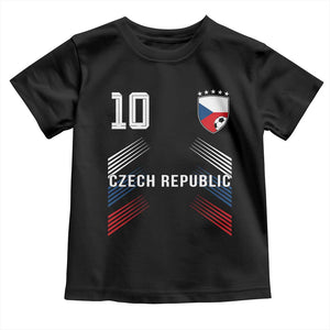 Czech Republic Soccer Sports Graphic Number 10 Jersey Style Toddler T Shirt Proud Czechia Football Fans Game Day Pride TS02 Black Print Your Wear