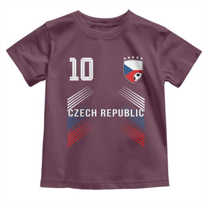 Czech Republic Soccer Sports Graphic Number 10 Jersey Style Toddler T Shirt Proud Czechia Football Fans Game Day Pride TS02 Maroon Print Your Wear