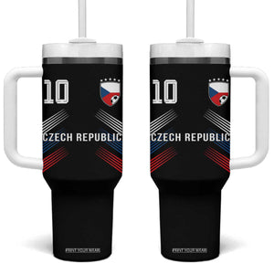 Czech Republic Soccer Sports Graphic Number 10 Jersey Style Tumbler With Handle Proud Czechia Football Fans Game Day Pride TS02 One Size: 40 oz Black Print Your Wear